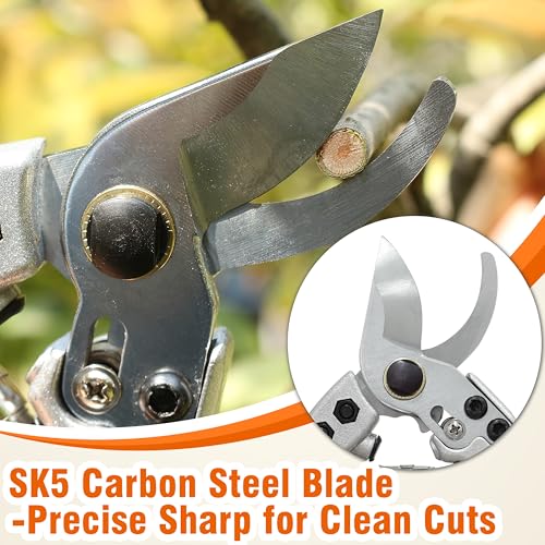 Gardzen 8" Bypass Prunning Shear Garden Scissors - style: Curved Blade