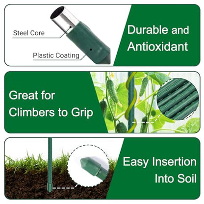 25 Pack 48 Inch Garden Stakes & Tomato Stakes for Climbing Plants - size: 48 Inches