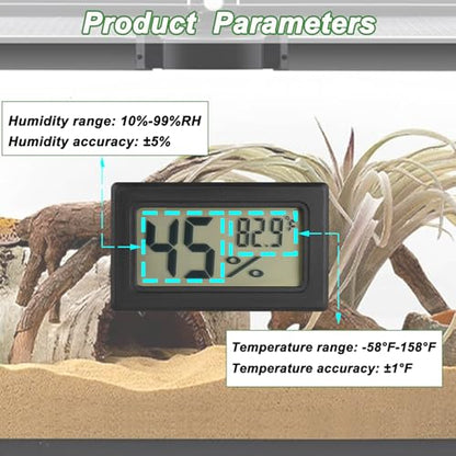 Reptile Thermometer and Humidity Gauge Digtal Terrarium Thermometer 2pc - size: rectangle