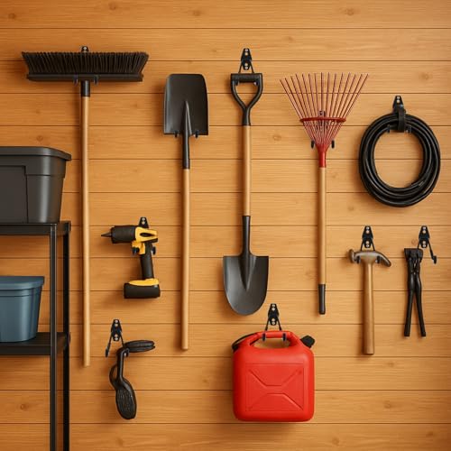 8 Pack Garage Hooks Heavy Duty, Garage Tool Organizer Wall Mount - color: 8 Pack/Black