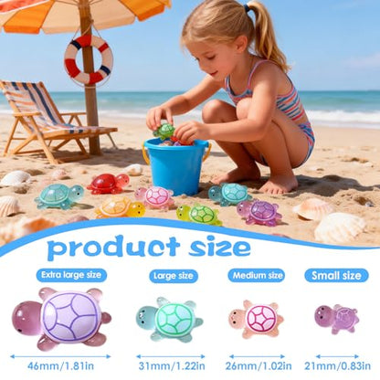 Mini Glow In The Dark Animal Resin Models, Resin Animals Mystery Bags, Individually Wrapped Blind Bags Tiny Animal Figurines, Collectible Mini Animals For Fairy Garden, DIY Crafts (50, Turtle) - color: Turtle