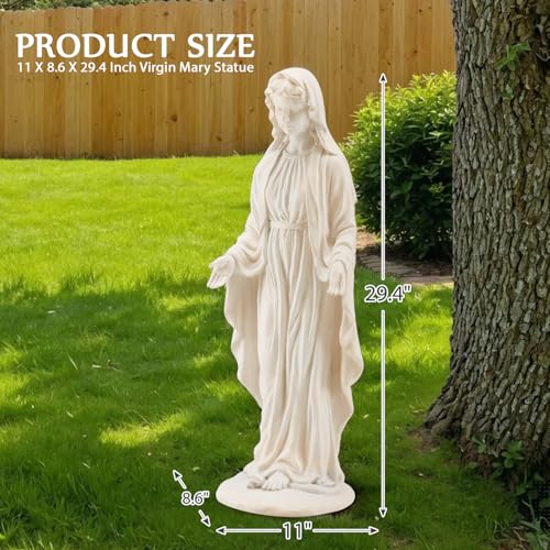 Virgin Mary Statue, 29.4" Outdoor Statue, Fall Decor for Garden Yard - size: 29.4" H Virgin Mary