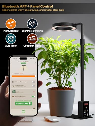GLOWRIUM Smart Grow Lights for Indoor Plants, Full Spectrum LED Plant Light - color: Black