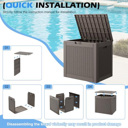 32 Gallon Outdoor Storage Box Waterproof Deck Box Patio Storage - color: Gray, style: 32Gallon-style1