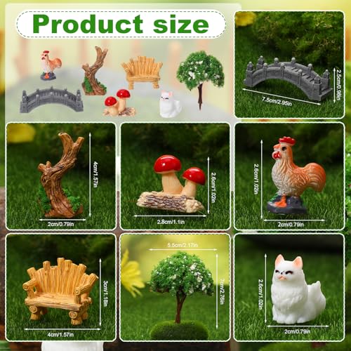 65 Pcs Fairy Garden Accessories Mini Resin Animals Figures