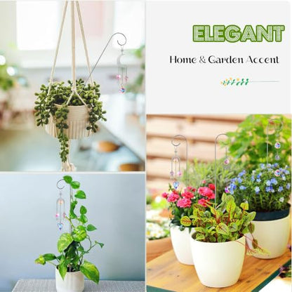 4 Pack Crystal Sun Catchers with 13.5'' Small Trellis for Potted Plants - color: Sliver