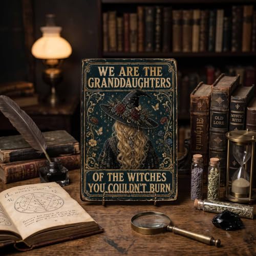 Halloween Metal Art Sign Granddaughters of Witches Wall Decor - color: 03A