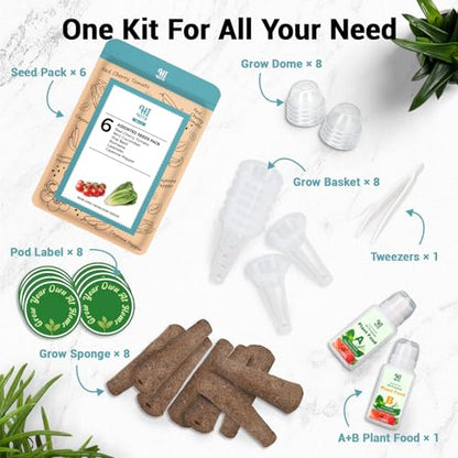 Assorted Seed Pods for All Hydroponics Growing Systems, 8 Pods with 600+ Seeds of Romaine, Basil, Cherry Tomato, Cucumber, Cayenne Pepper and Lavender - style: Assorted