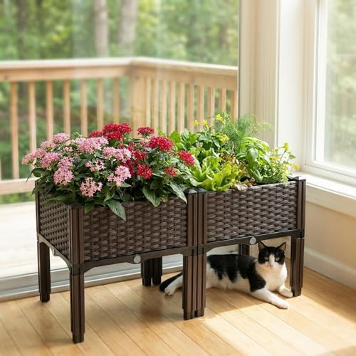 Elevated Garden Planter, Modular Raised Bed for Vegetables & Herbs