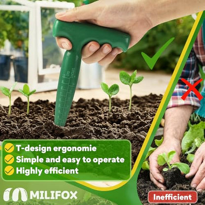 Seed Planter Tool, T-Handle Seed Dibber, Green, 1 Pack - color: Green, 1-Pack