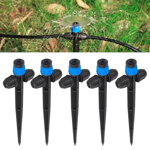 25 Pcs Drip Irrigation Fan Emitter for 1/4" Irrigation Tubing - style: 25Pcs Double locked head Blue