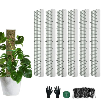 60"/40"/24" Metal Moss Pole, D Shape Sphagnum Moss Pole, Moss Poles for Climbing Plants, Monstera, Indoor Climbing Plants (6Pcs 24") - style: 6Pcs 24"