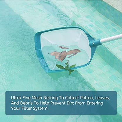 5 Foot Ultra Fine Mesh Pool Spa Leaf Skimmer Rake Net with Adjustable Pole - size: Pool Skimmer with Pole