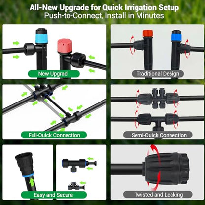 230FT Drip Irrigation Kit with 36 Adjustable Emitters, Push-Fit System - size: 230FT