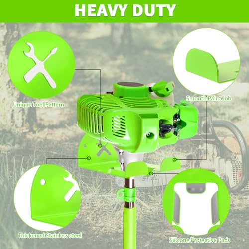 Upgraded Trimmer Rack Wall Mount - 8" Heavy Duty Weed Eater Hanger for Garage Wall, Garden Power Tool Holder Organizer Hooks for Grass Trimmer, Hedge Trimmer, Leaf Blower and Chainsaw, Green, 1 Pack - color: Green-1Pack