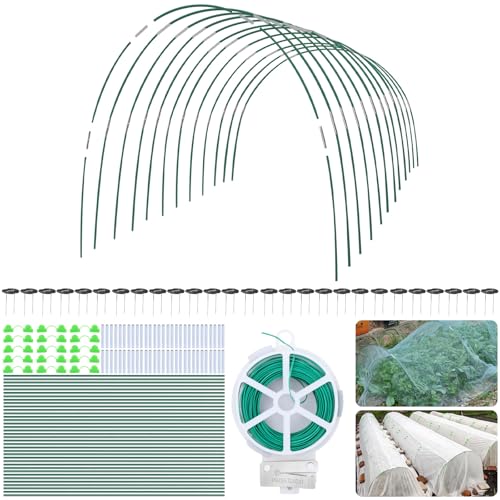 161 PCS Greenhouse Hoops Kit 7 FT Garden Tunnel Hoops for Raised Beds