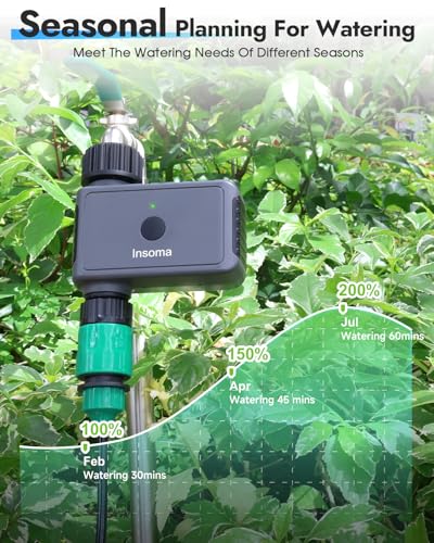 Insoma WiFi Sprinkler Timer, Water Timer for Garden, Smart Hose Timers with Hub Support 2.4GHz WiFi & Bluetooth, Rain Delay & Manual Watering, App/Voice Control Work with Alexa & Google Assistant - size: 1 Zone-WiFi
