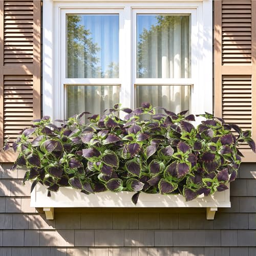 HyeFlora Artificial Coleus Plants Outdoor 5 Pcs (Brown) - color: Green