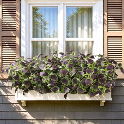HyeFlora Artificial Coleus Plants Outdoor 5 Pcs (Brown) - color: Green