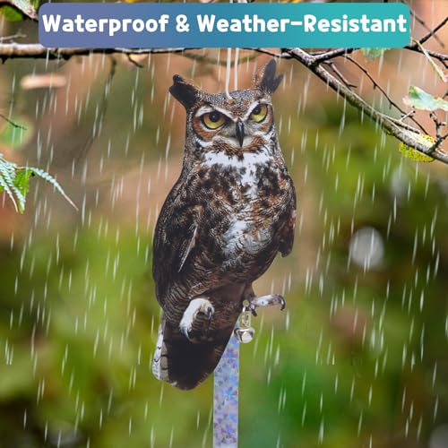 Bird Scarer, 2Pack Fake Owl Hanging Owl to Keep Birds Away Reflective Hanging Bird Decoration to Keep Birds Away from Garden Patio Windows, Mighty Hawks 2pcs - color: Mighty Hawks 2pcs