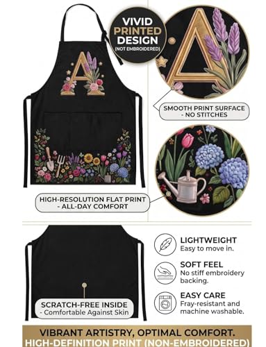 InnoBeta Personalized Gardening Gifts for Women, Gardener, Plant Lovers, Adjustable Apron with Pockets - color: J