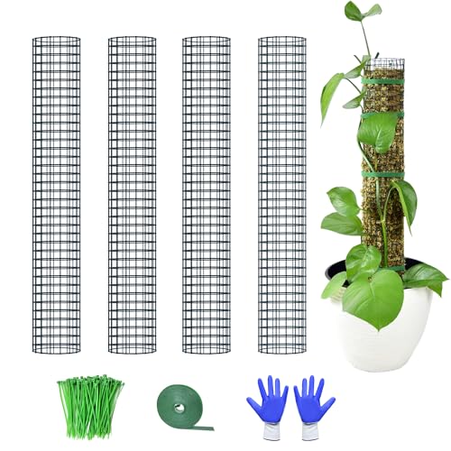 4 Pack Metal Moss Pole, 24" Moss Poles for Plants Monstera, Stackable Sphagnum Moss Pole for Plants Work with Sphagnum Moss(4 Pack 24") - color: 4 Pack 24"