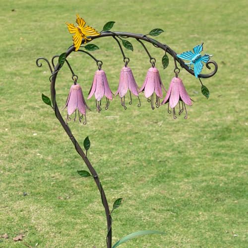 39.5"H Gardens Metal Flowers for Outside,Retro Decorative Garden Stake - color: Multicolor