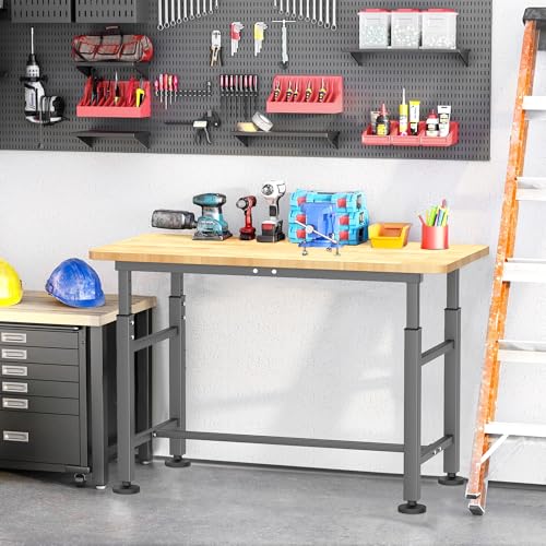 EVERHANGER Workbench for Garage, Heavy Duty Adjustable Height Work Table - size: 47.5"x23.5"
