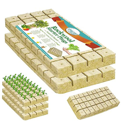 Legigo 1.2" Rockwool Cubes Seed Starter Plugs for Hydroponics, 216 Plugs - color: 6 Sheet, size: 1.2" Plugs