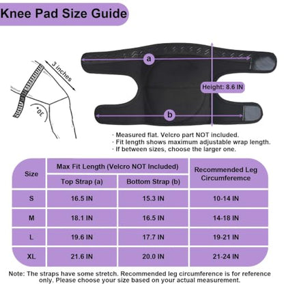 Knee Pads for Men & Women, Strap on Kneepads Adjustable, Blue Edge S 1 Pair - color: Black Background Blue Edge, size: Small