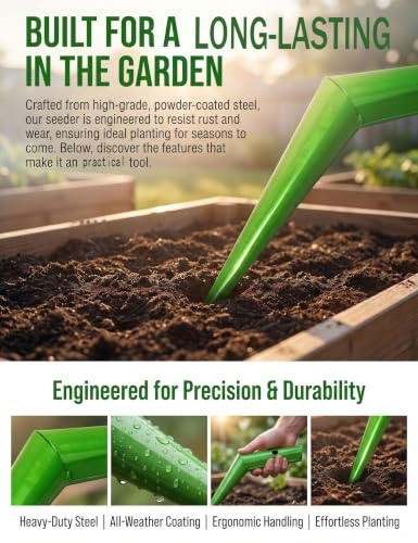 L Shaped Metal Garden Dibber Tool Bulb Planter Hole Digger