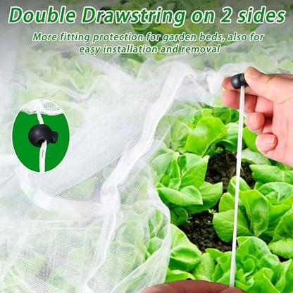 Garden Netting for Raised Beds, Plant Covers Garden Protection Bird Netting - size: 96x48x12 in