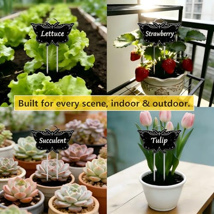 Metal Plant Labels for Outdoor Garden Waterproof 11-Inch 30 Pack - color: Black 30-pack