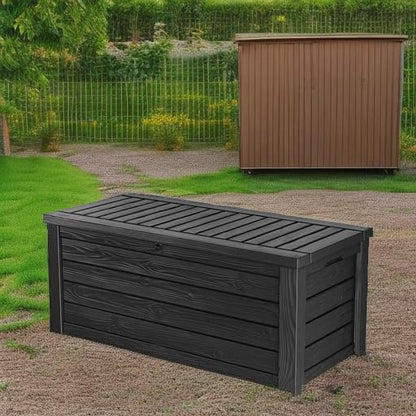 Keter Westwood Outdoor Storage Deck Box, 150 Gallon, Dark Grey - color: Dark Grey