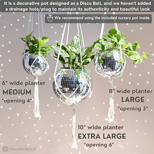 SCANDINORDICA Disco Ball Planter, Value Package, 6-inch Silver - size: 6" Silver