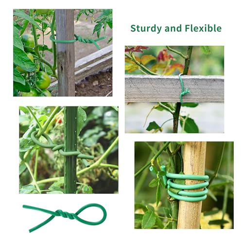 SooGree Plant Ties, 26.2 Feet Soft Twist Garden Ties for Supporting Climbing Plants, Flexible Wire for Tomatoes, Vines, Outdoor Climbing, Vegetables & Office Home Organization(Diameter 3mm) - size: 3MM*8M