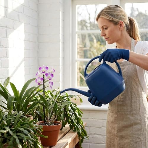 Fasmov Plastic Watering Can, Blue, 1-Gallon