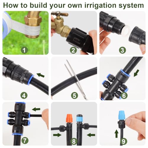 263FT Drip Irrigation System,Garden Watering Kit for Gardens,Potted Plants - size: 263FT