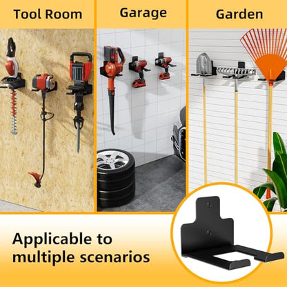 Wall-Mounted Weed Wacker Hanger, Garage Tool Organizer, 2 Pack black - color: black 2 Pack