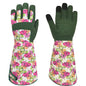 Thornproof Rose&Cactus Gardening Gloves,Gauntlet Garden Glove,Gifts - color: Green Rose, size: Medium