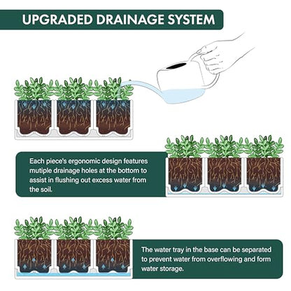 D'vine Dev Plastic Herb Garden Planter Set, White, 76-V-A-1 - color: White, size: 12"