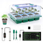 12 Cell Seed Starter Kit with Grow Light Heating Mat & Silicone Pots - size: 12 Cell