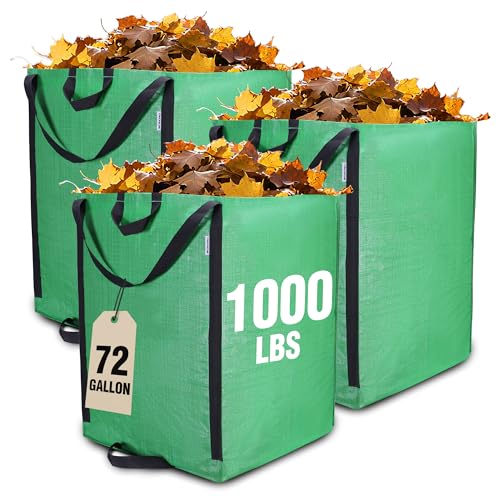 WORKPRO Heavy Duty 72-Gallon Reusable Yard Waste Bags, 3 Pack, Green - color: Green, size: 1 Count (Pack of 3)