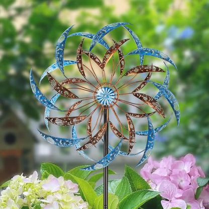 Stargarden Large Wind Spinners Outdoor, 23 Inch Kinetic Wind Spinner - color: Blue-b-23"