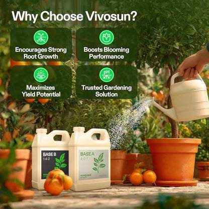 VIVOSUN Liquid Nutrients Base A & B Bundle, Set of 32oz - size: 32 Ounce