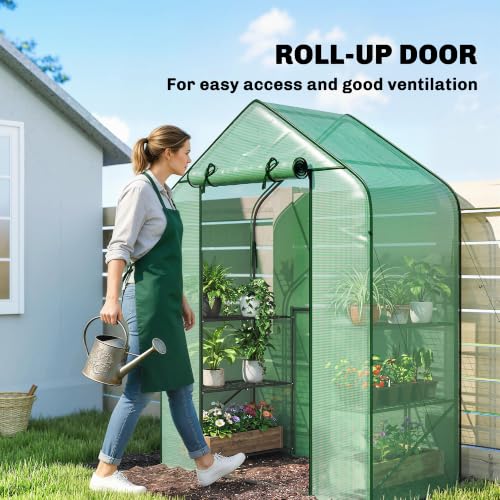 Outsunny 4.7' x 2.3' x 6.2' Small Greenhouse, Foldable Frame, Green - color: Green