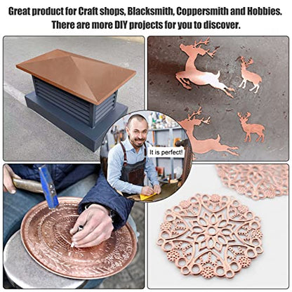 Copper Flashing Roll - 99.95% Pure, 20 Gauge, 0.8mm Thick, 4" Width x 8 FT Length - ASTM B152M Copper Sheet - Contractors & DIY Projects - size: 20 Ga, 4" Width x 8 FT
