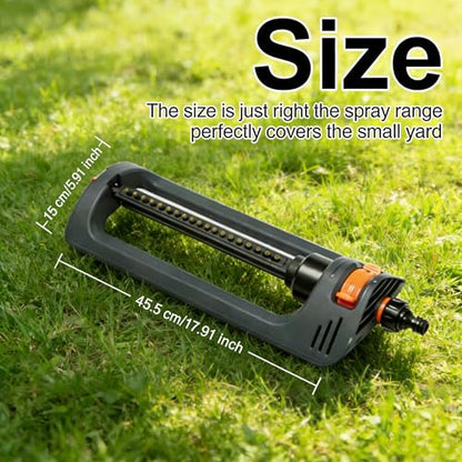 19 Nozzle Oscillating Sprinkler for Large Lawns Wide Coverage Adjustable Yard and Lawn Sprinkler