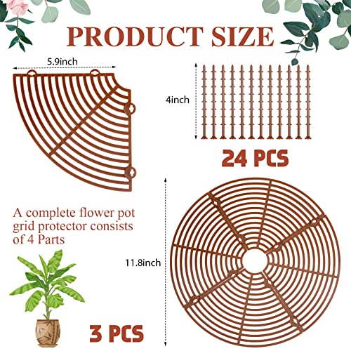Sawysine 3 Pcs Plant Pot Grid Cover from Animals, Coffee, 11.8 in - color: Coffee, size: 11.8 In