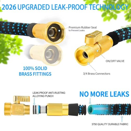 100 ft Expandable Garden Hose-Expanding Water Hoses-Flexible Retractable Garden Hoses,Less Kink & Tangle Car Washing Pipe Garden Hose for Yard, Outdoor,Expandable Garden Hose